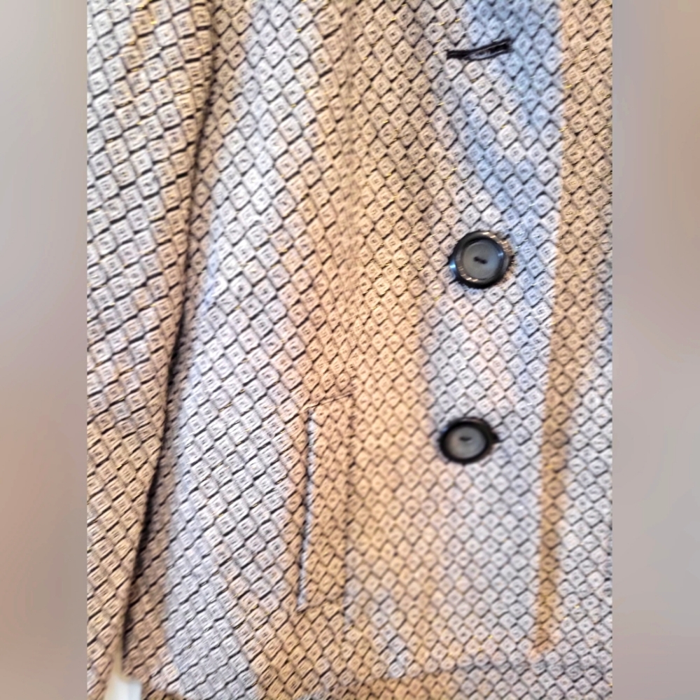 WOMEN'S GREY AND BLACK METRO STYLE SKIRT SUIT SET SIZE 12 - Picture 9 of 16